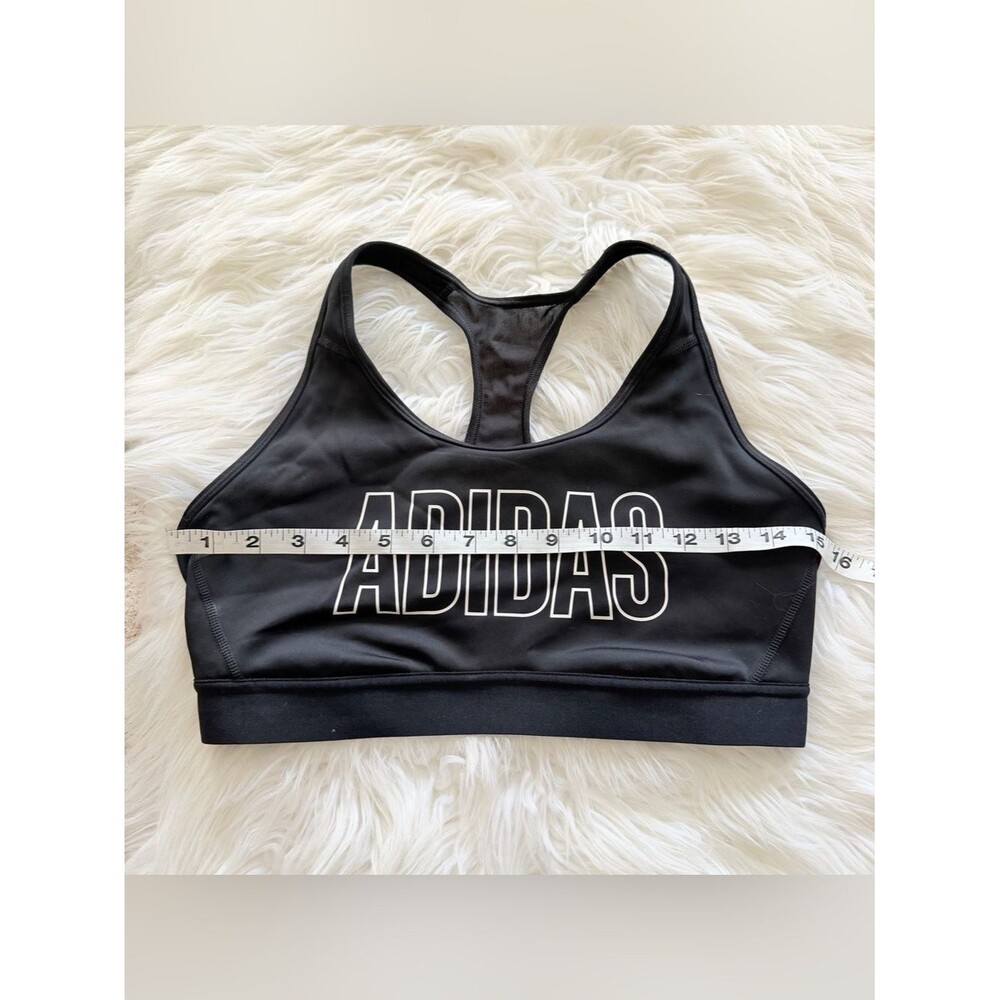 adidas Black Racerback Logo Sports Bra